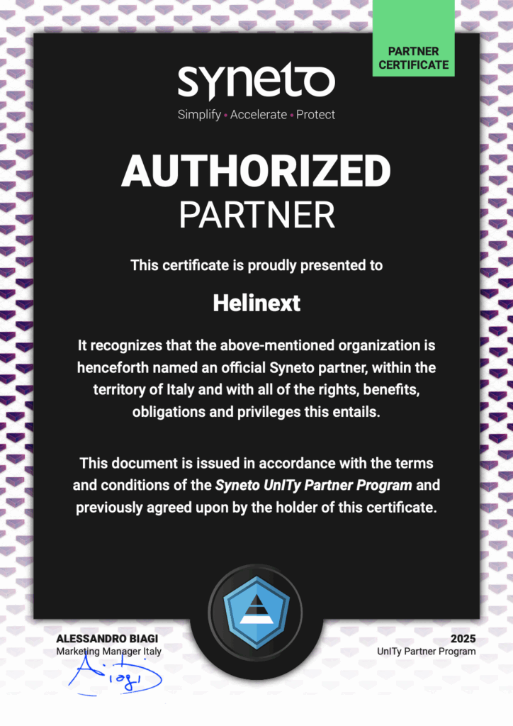 Helinext è Syneto Certified Partner